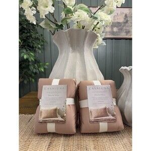 SET OF 2 Standard Rayon from Bamboo Quilt Pillow Shams Adobe Clay - Casaluna NEW